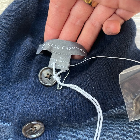 Men's Navy Blue Sweater 100% Cashmere NWT - Picture 3 of 5